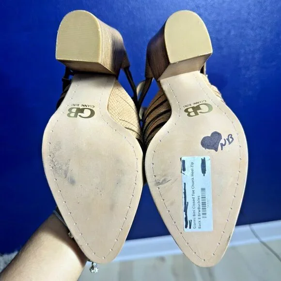 Gianni Bini Wrapped-Up Leather Cut Out Booties Sz 8 casual - Picture 7 of 7